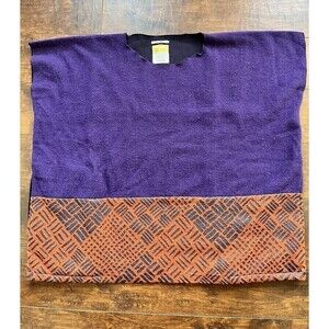 Sou Sou Womens Purple Kantoui  Wool Blend Sweater Vest Oversized OSFA